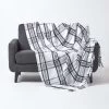 White & Black Tartan Check Sofa And Bed Throw