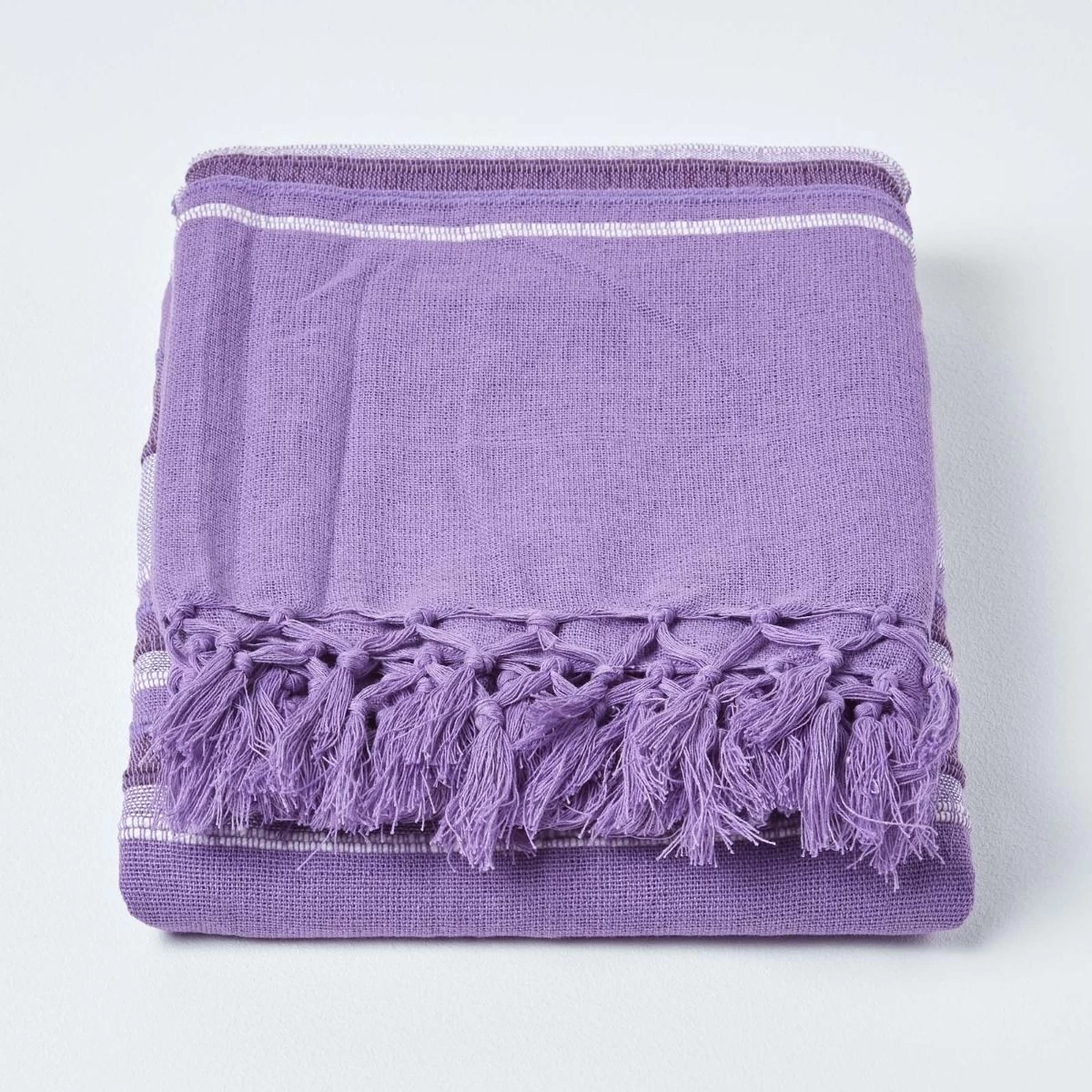 Cotton Morocco Striped Mauve Throw - Image 2