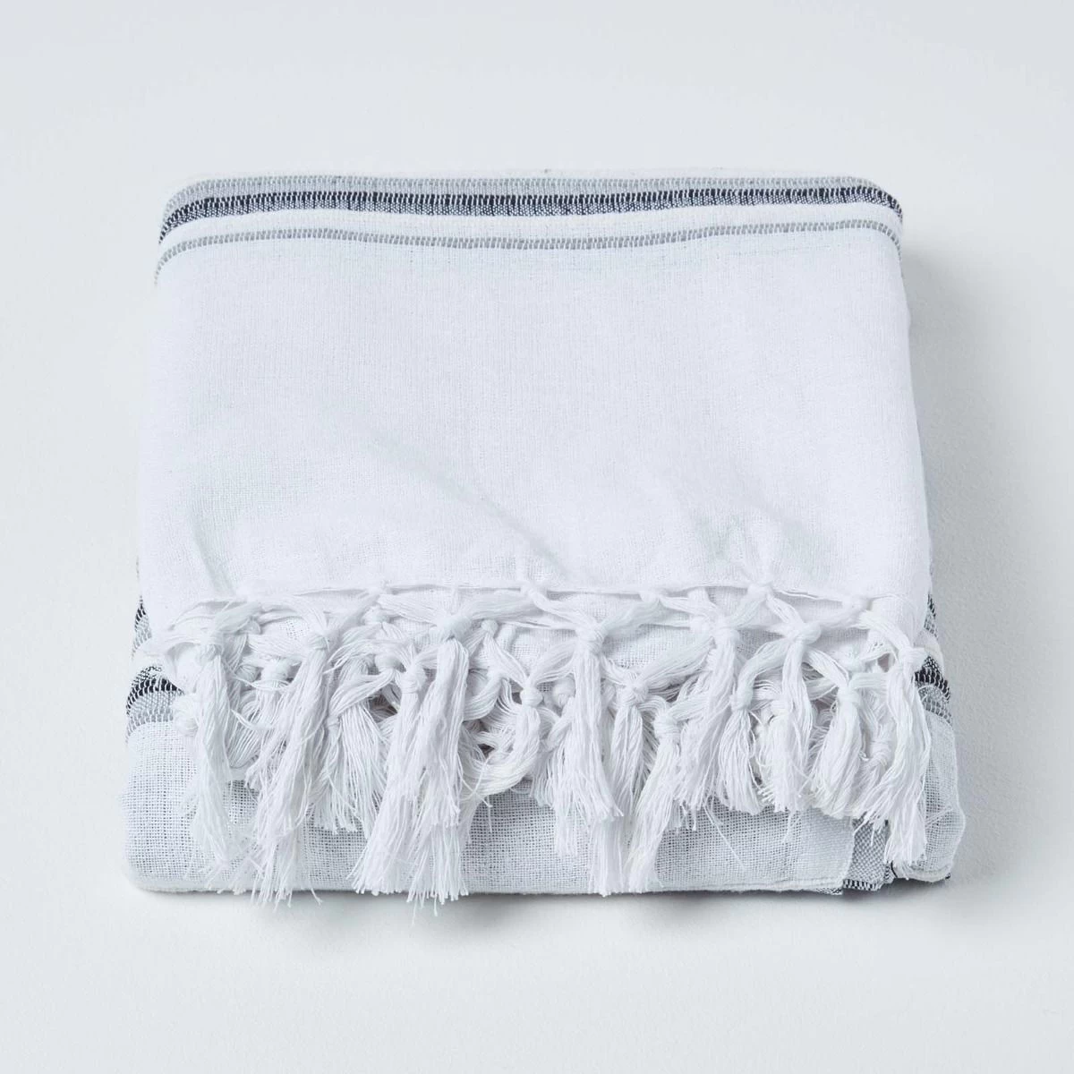Cotton Morocco Striped Monochrome Throw - Image 2