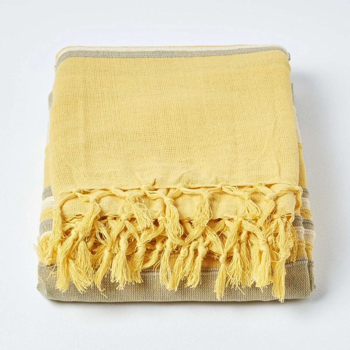 Cotton Morocco Striped Yellow Throw - Image 2