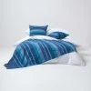 Cotton Morocco Striped Blue Throw, 255 X 360 Cm