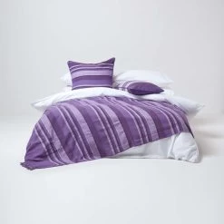 Cotton Morocco Striped Mauve Throw, 255 X 360 Cm