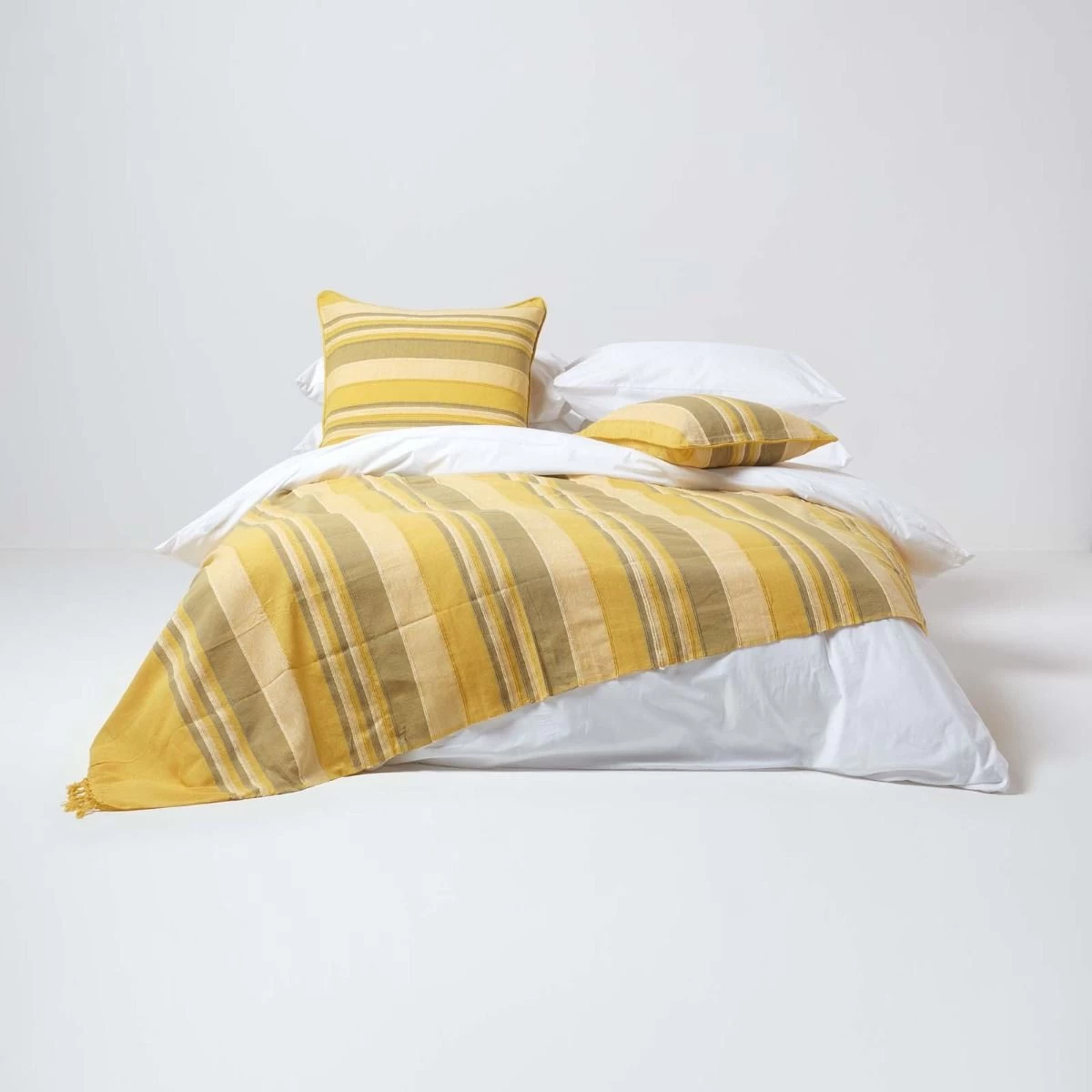 Cotton Morocco Striped Yellow Throw - Image 3