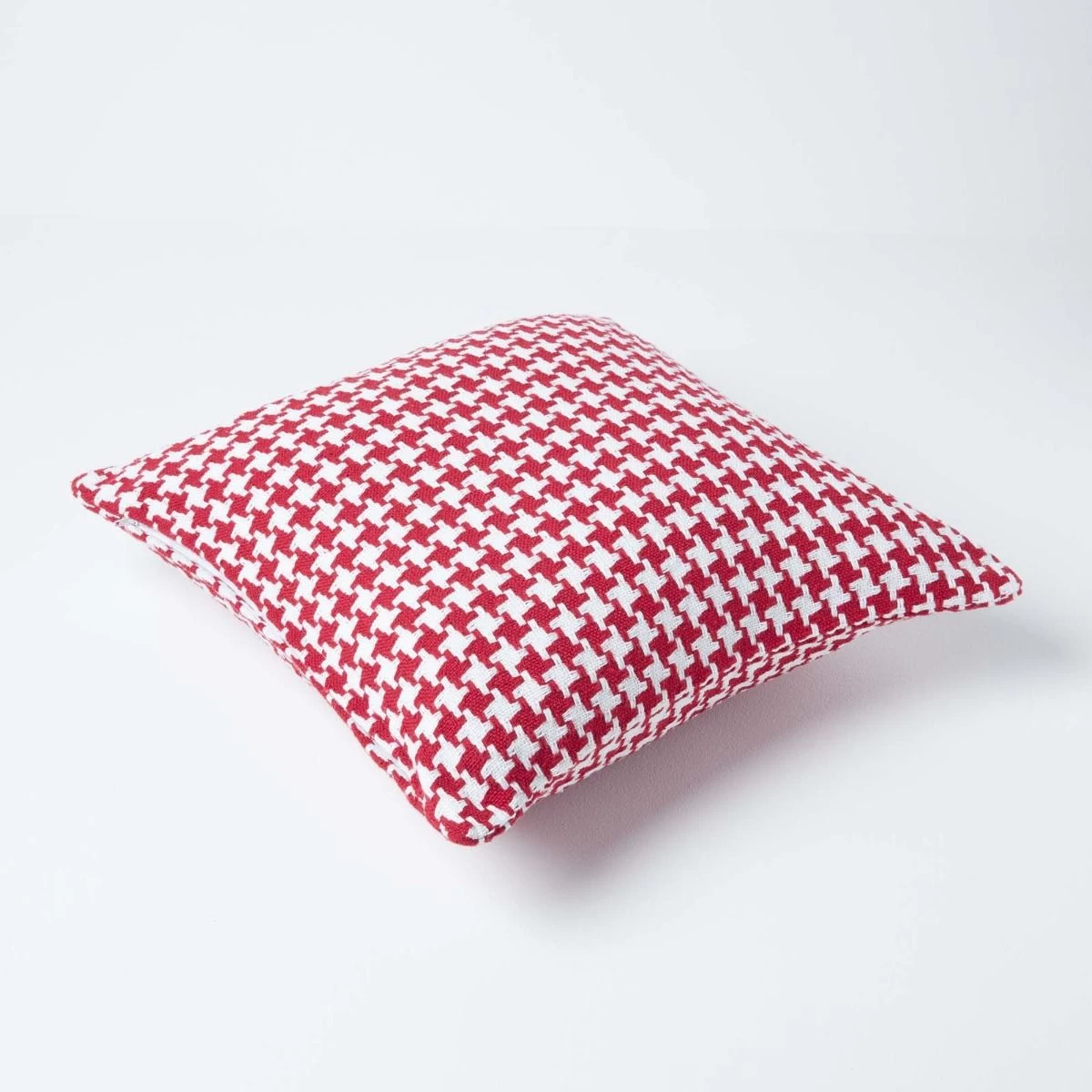 Houndstooth 100% Cotton Cushion Cover Red, 60 X 60 Cm - Image 3