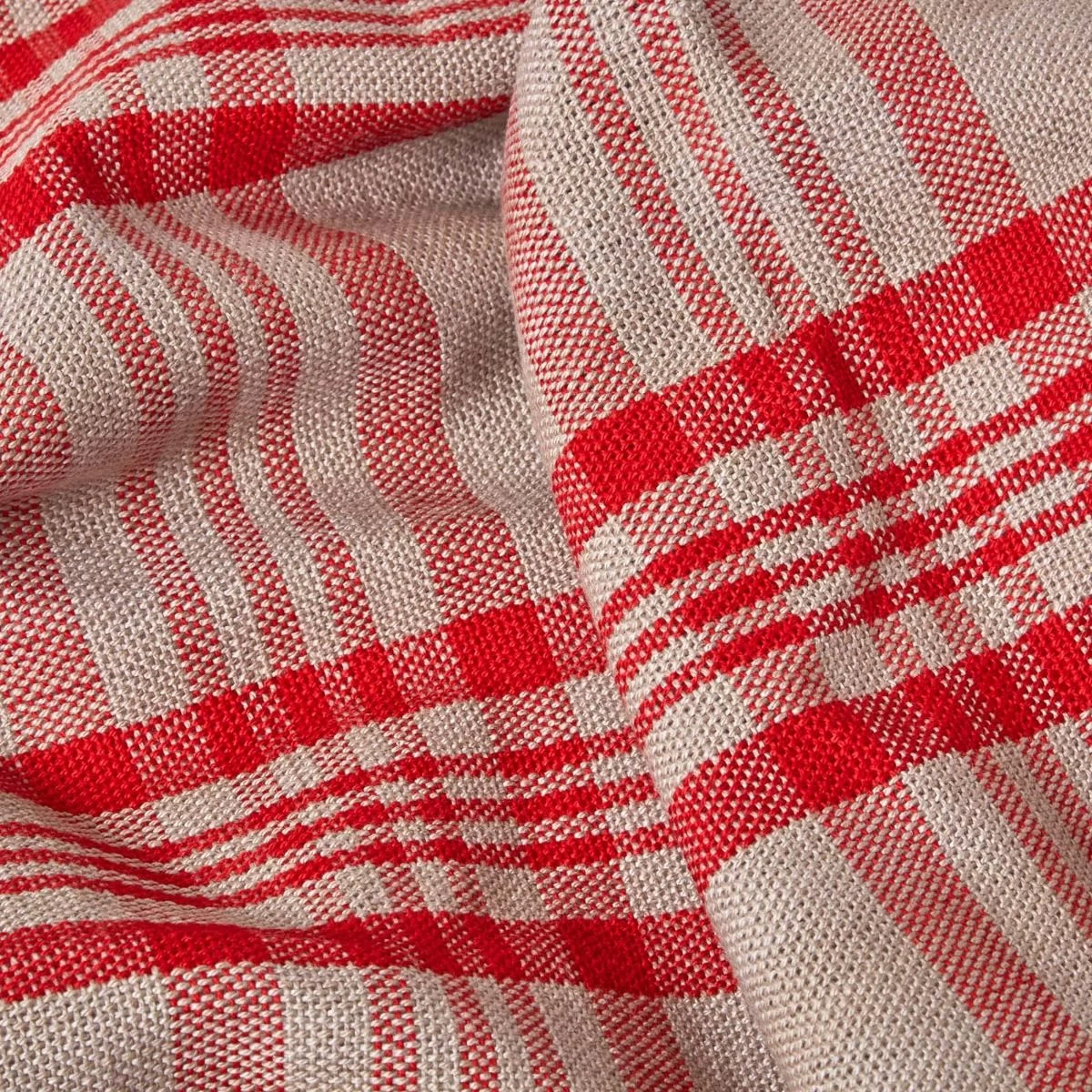 Grey & Red Tartan Check Sofa And Bed Throw - Image 4
