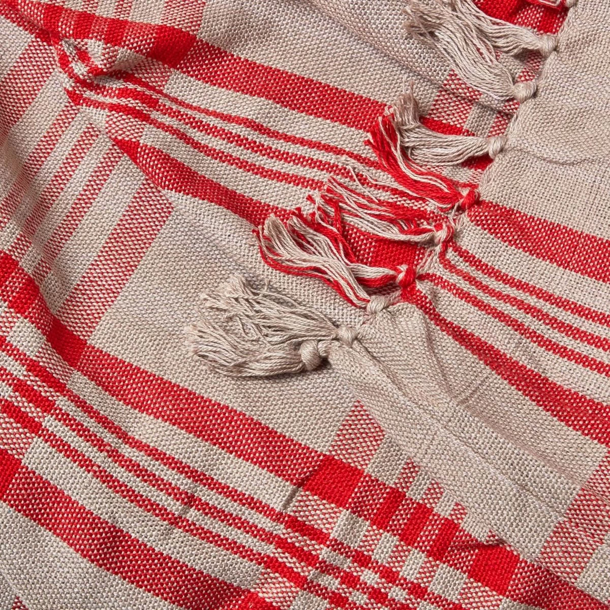 Grey & Red Tartan Check Sofa And Bed Throw - Image 5