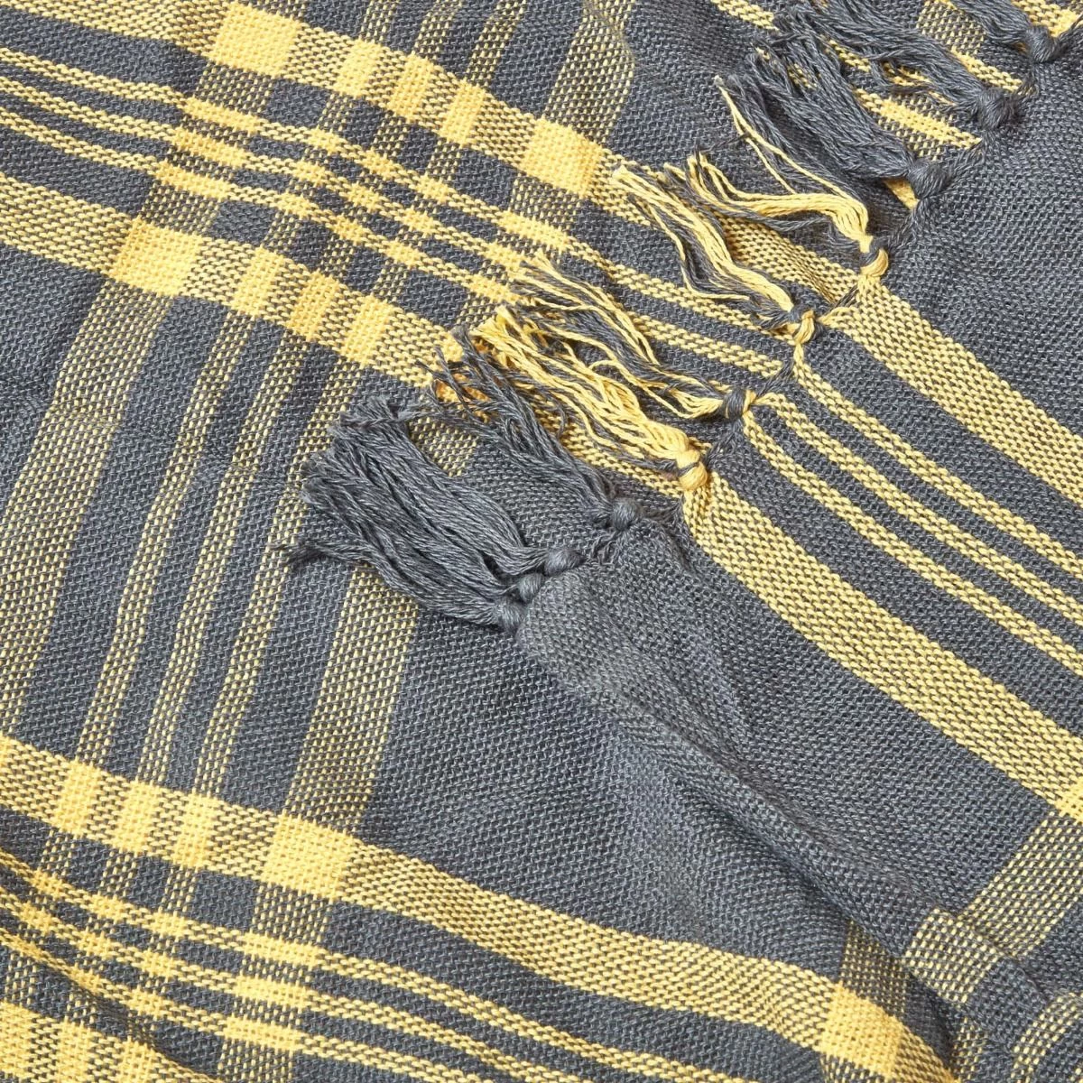 Grey & Yellow Tartan Check Sofa And Bed Throw - Image 4