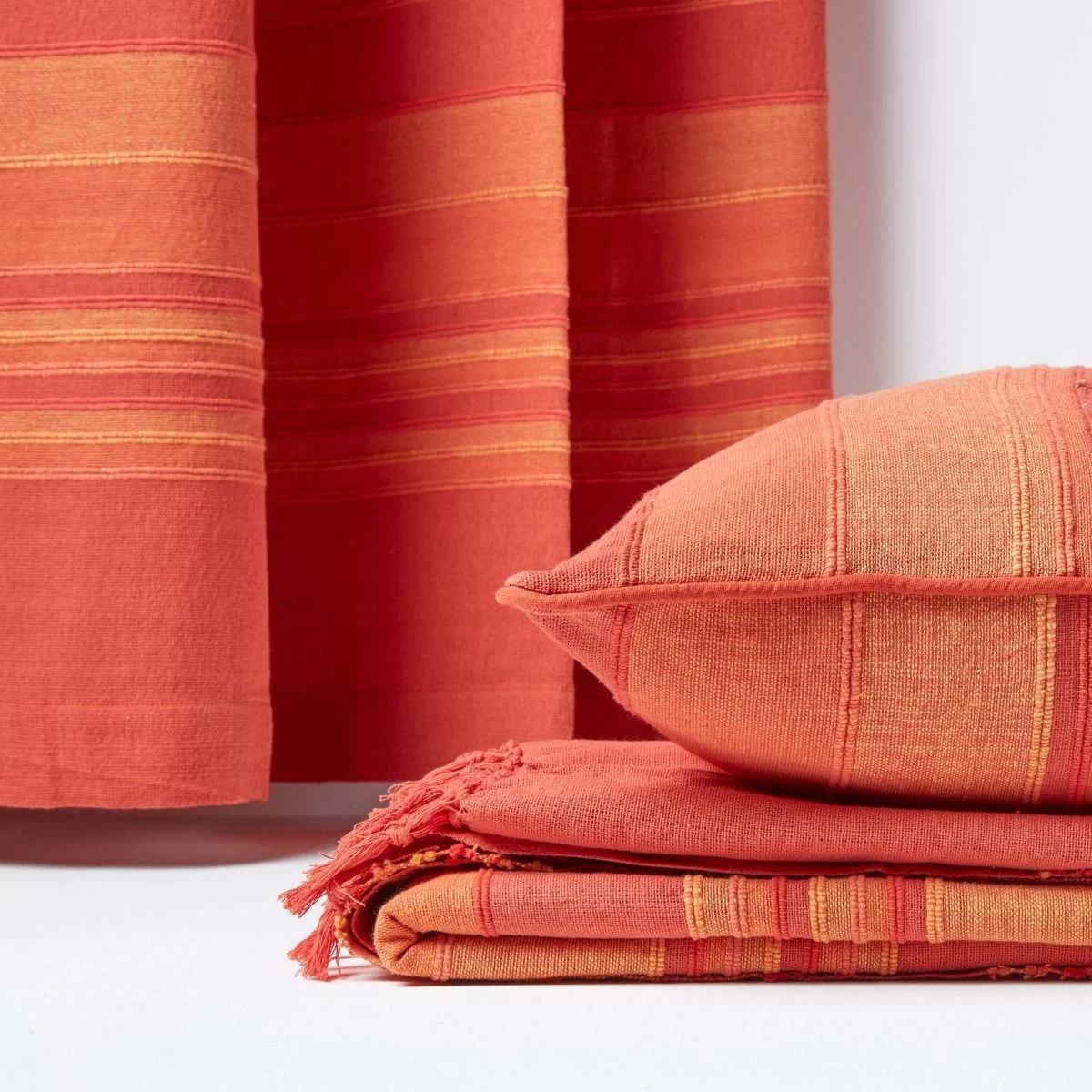 Cotton Morocco Striped Terracotta Throw - Image 6