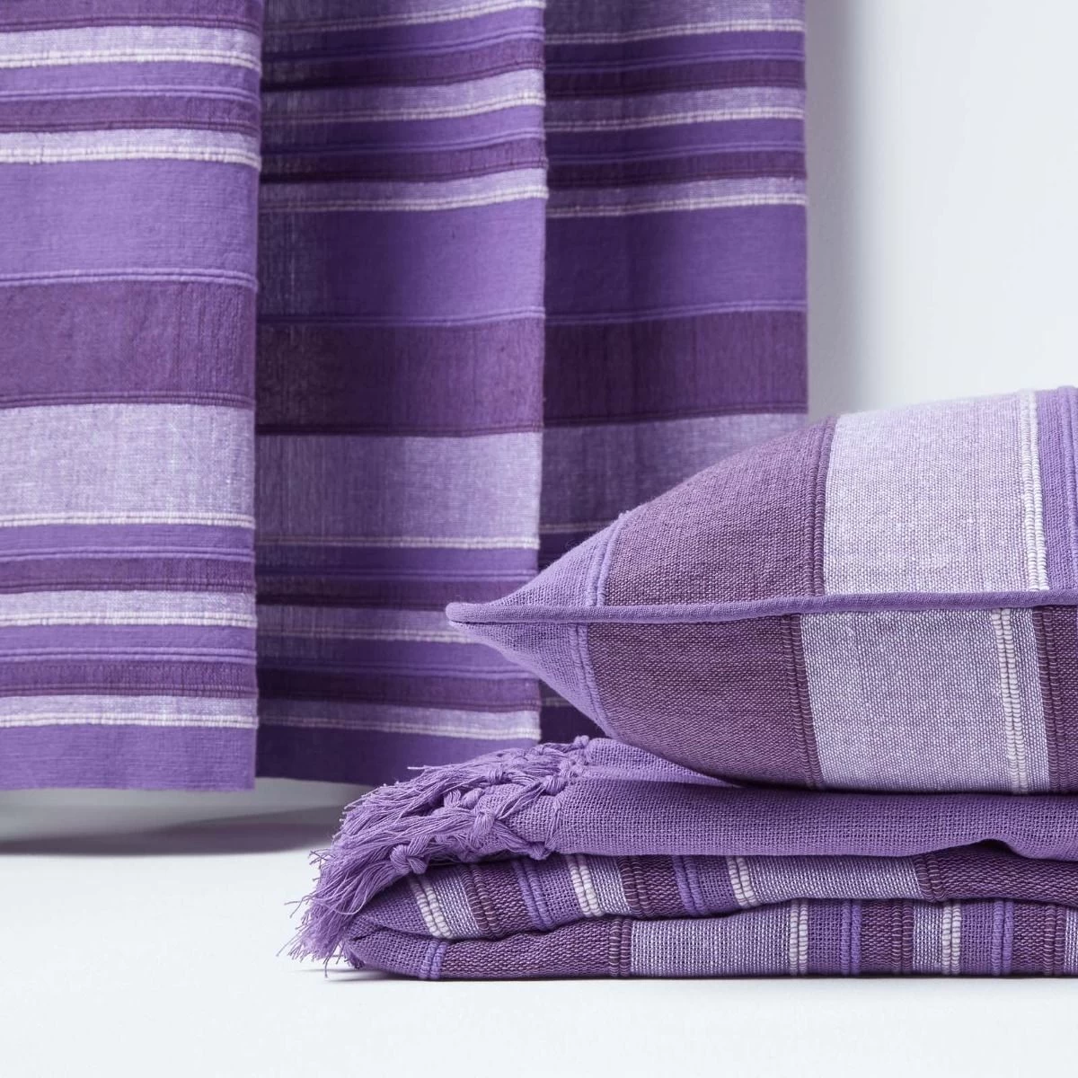 Cotton Morocco Striped Mauve Throw - Image 6