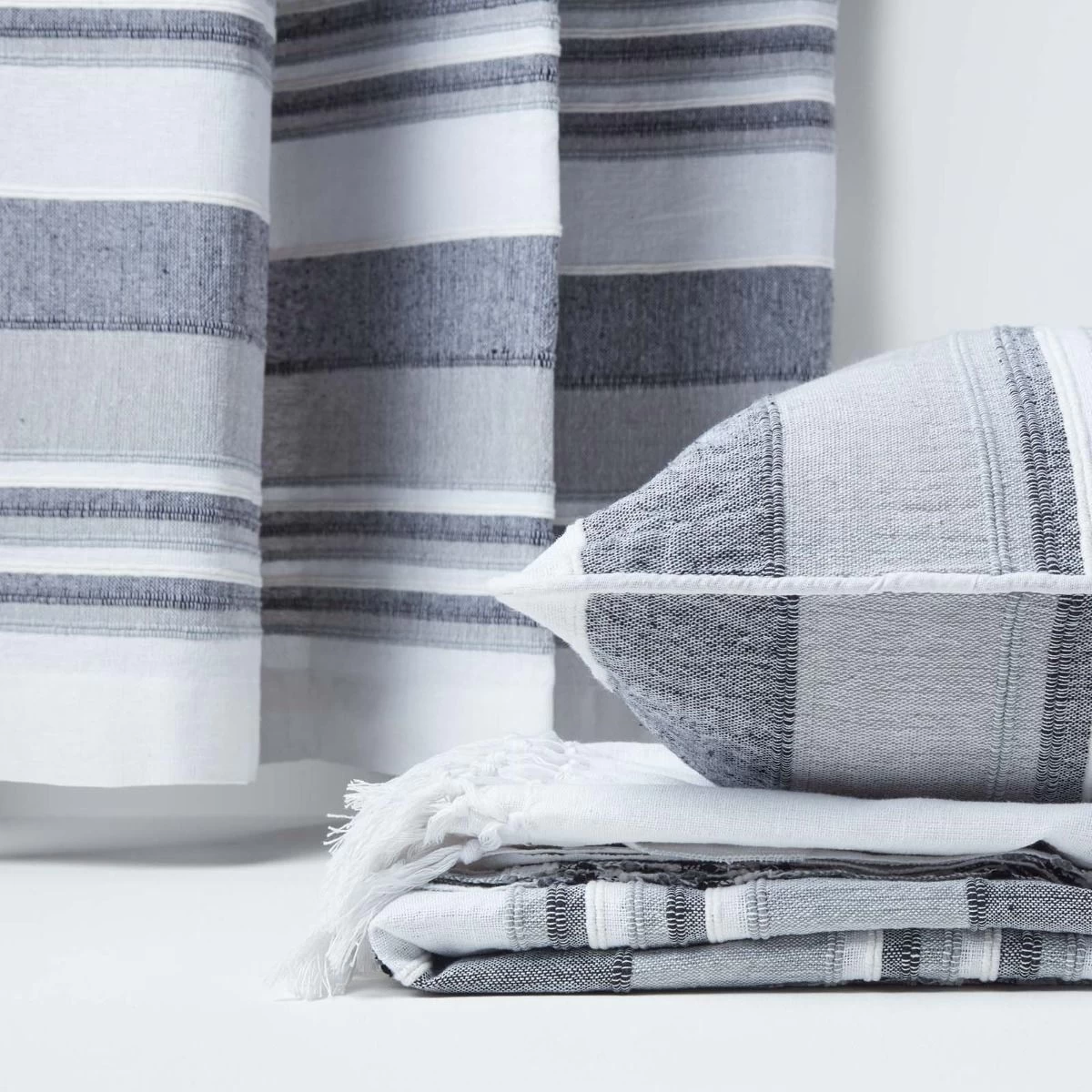 Cotton Morocco Striped Monochrome Throw - Image 6
