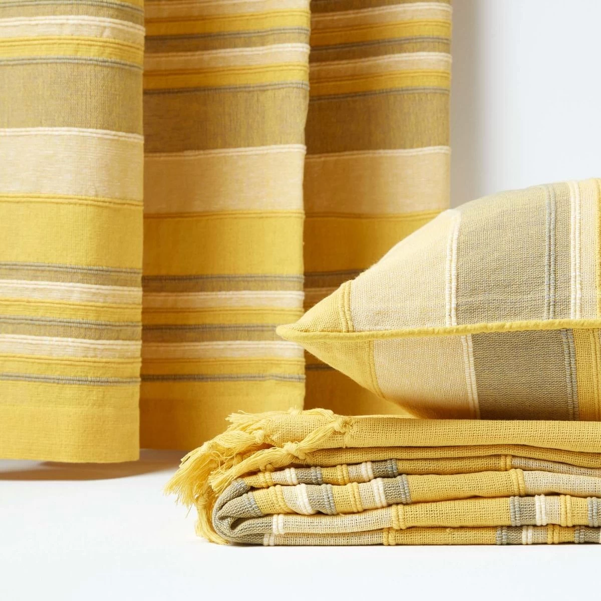 Cotton Morocco Striped Yellow Throw - Image 6