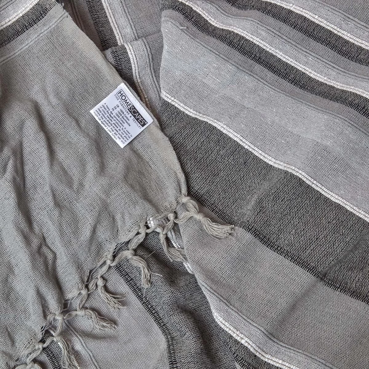 Cotton Morocco Striped Grey Throw - Image 8