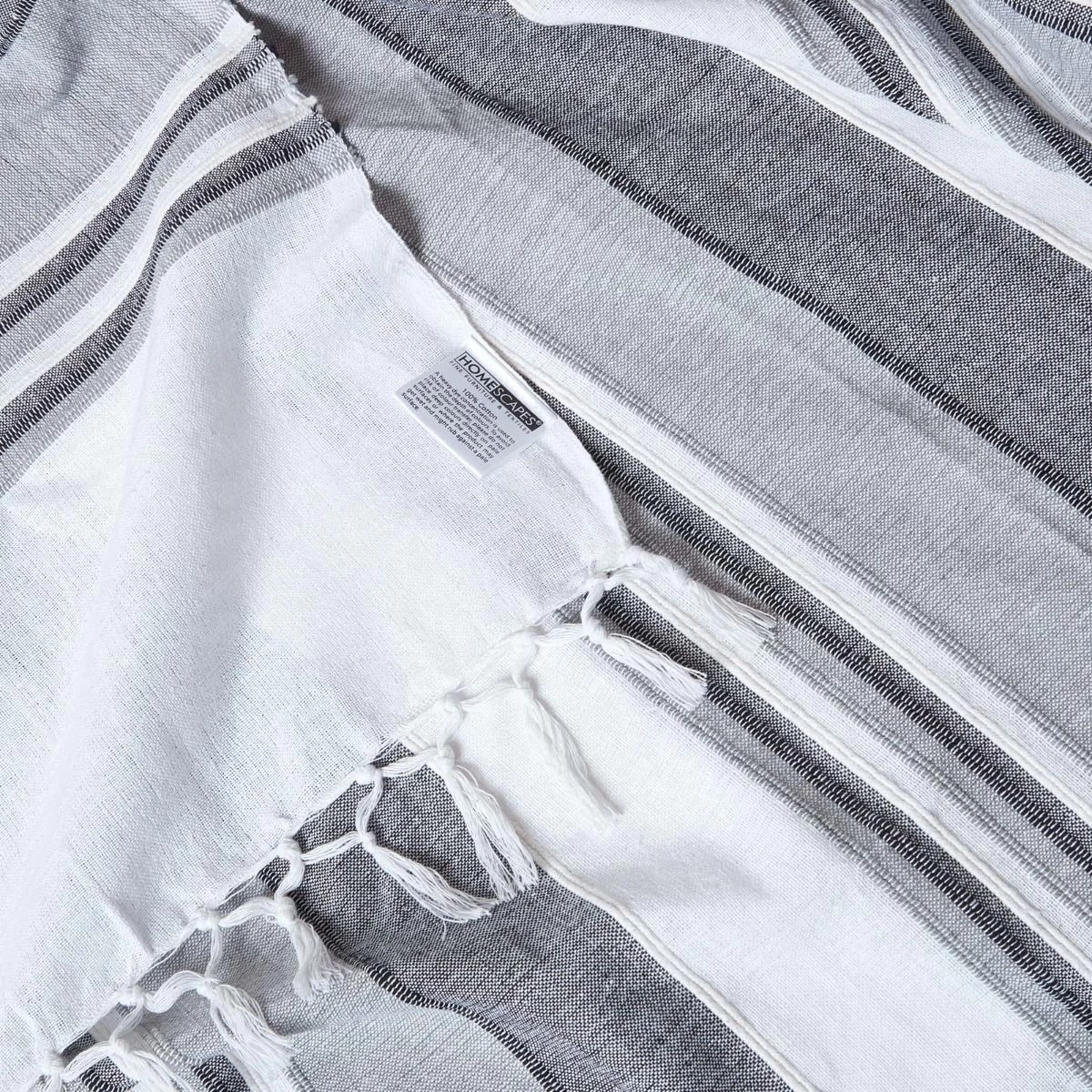 Cotton Morocco Striped Monochrome Throw - Image 8