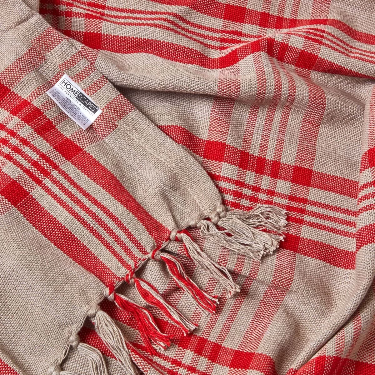 Grey & Red Tartan Check Sofa And Bed Throw - Image 8