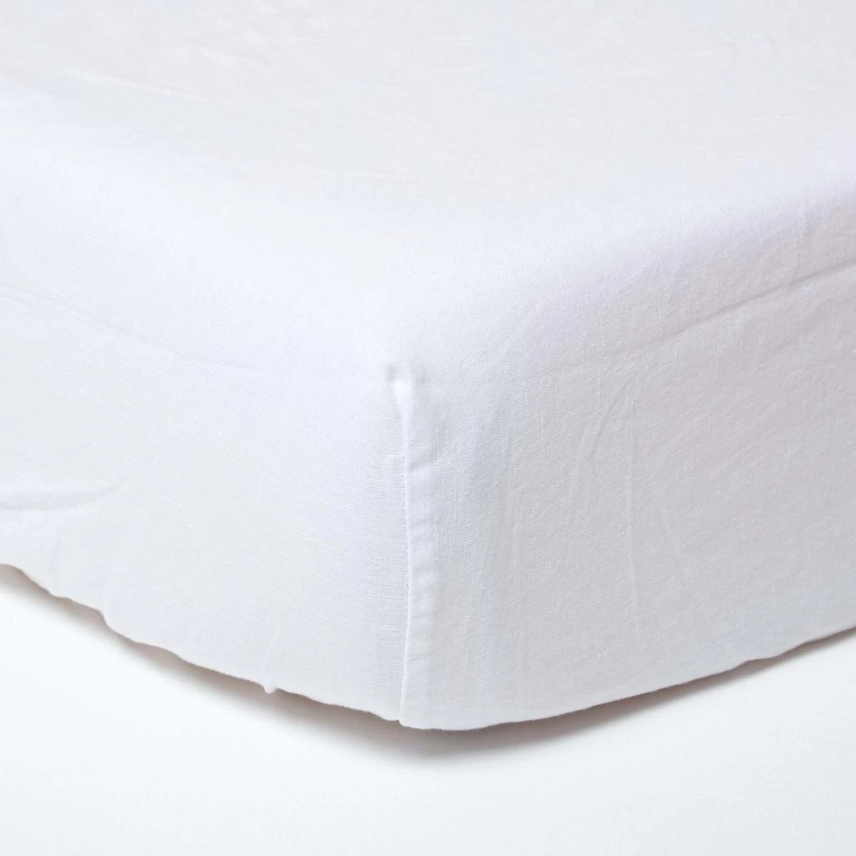 White Linen Fitted Sheet