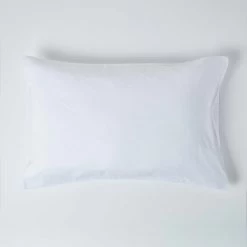White Linen Housewife Pillowcase, King