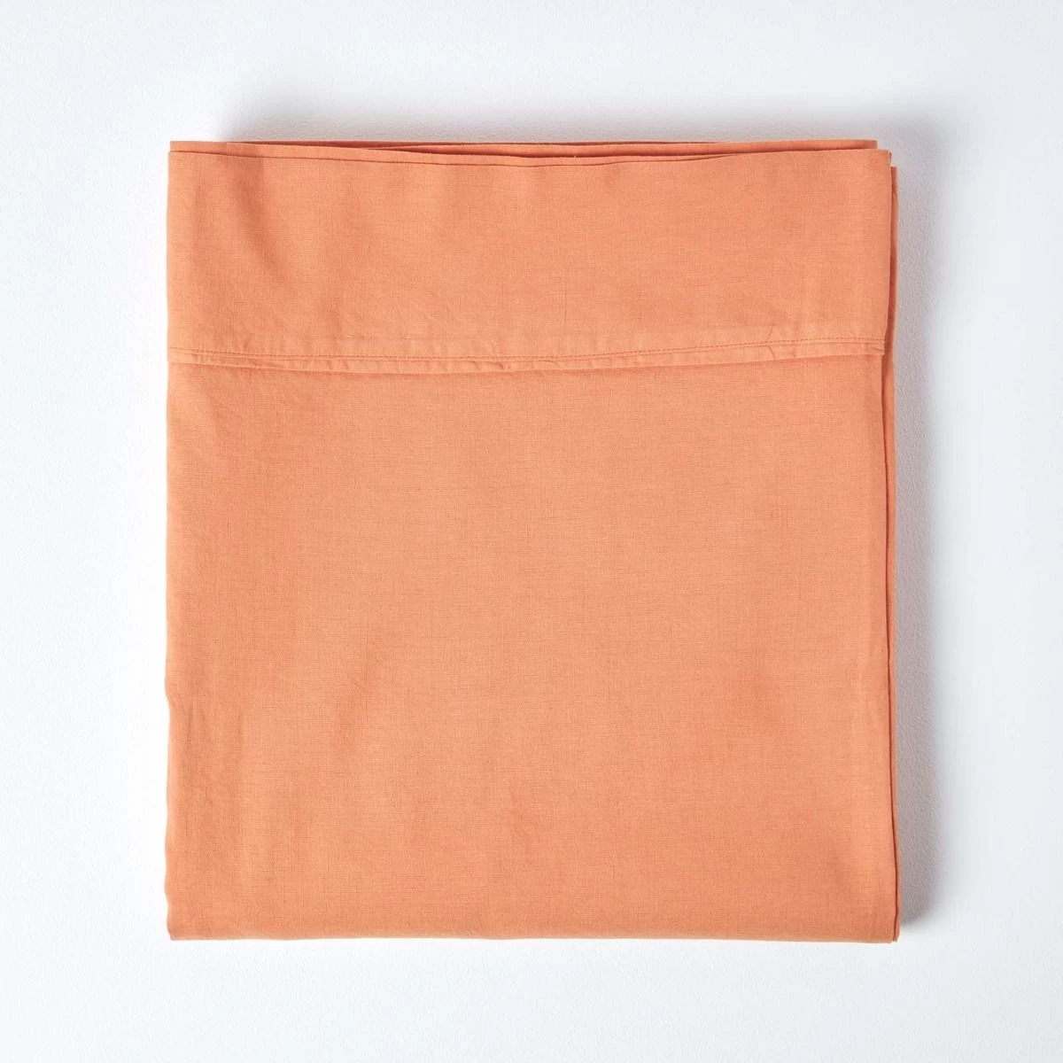 Burnt Orange Linen Flat Sheet - Image 2