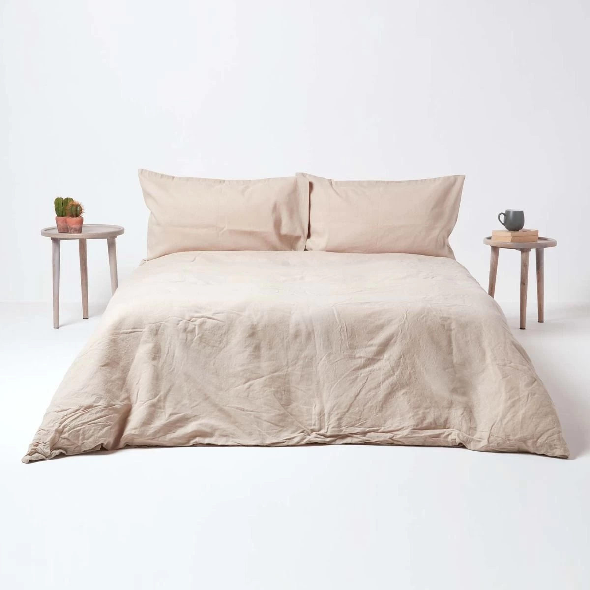 Natural European Size Linen Fitted Sheet - Image 4