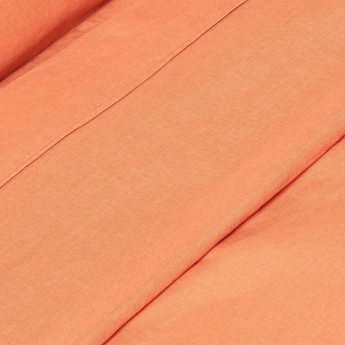 Burnt Orange Linen Flat Sheet - Image 4