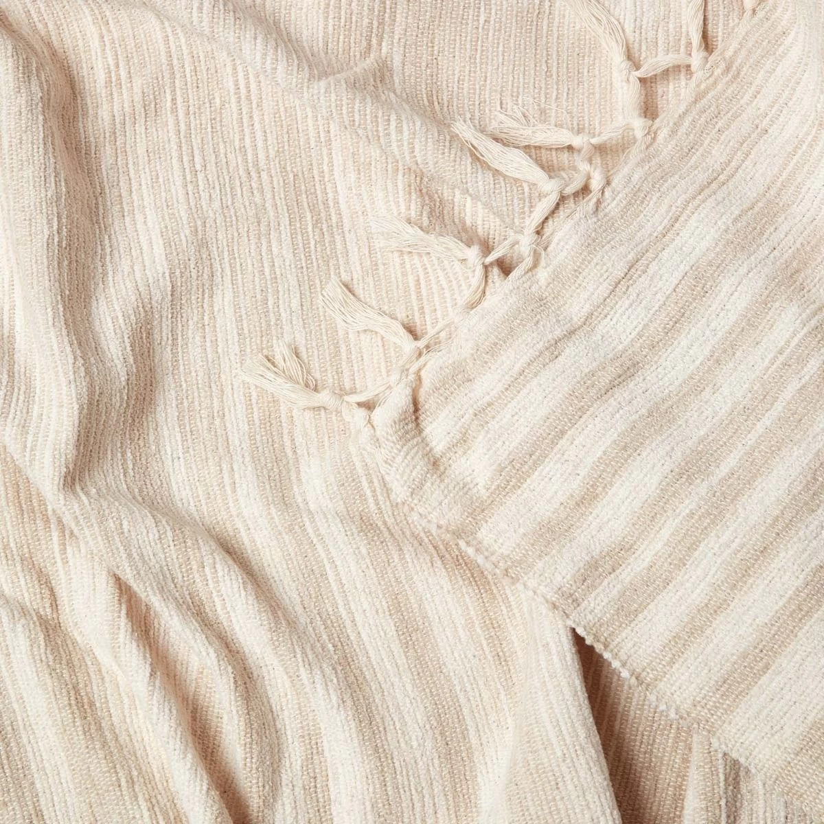 Bed Sofa Throw Cotton Chenille Tie Dye Beige - Image 5