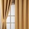 Yellow Herringbone Chevron Blackout Thermal Curtains Pair Eyelet Style