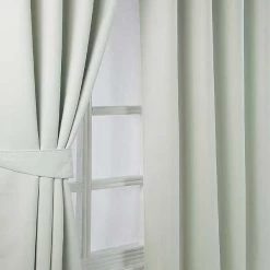 Ivory Herringbone Chevron Blackout Thermal Curtains Pair Eyelet Style