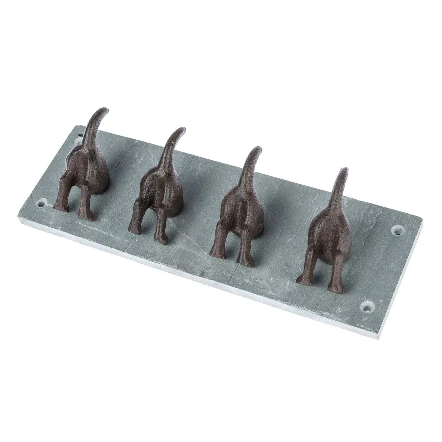 Modern Dog Tail Coat Hooks Cast Iron And Slate Wall Mounted Design