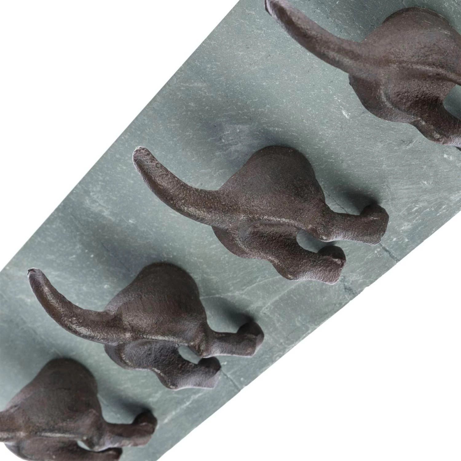 Modern Dog Tail Coat Hooks Cast Iron And Slate Wall Mounted Design - Image 3