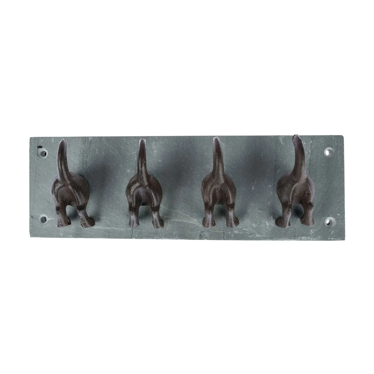 Modern Dog Tail Coat Hooks Cast Iron And Slate Wall Mounted Design - Image 4