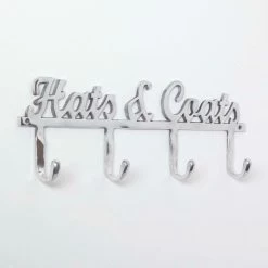 Silver Hats & Coats Wall Mounted Hook Rack