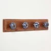 Small Decorative White And Blue Wall Mounted Coat Rack