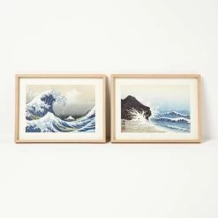 Set Of 2 The Great Wave Framed Print Wall Art