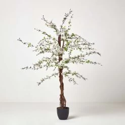 Artificial Blossom Tree With White Silk Flowers - 5 Feet