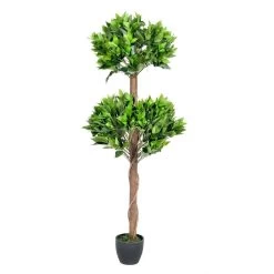 Two Ball Bay Topiary Tree 4 Feet Tall Artificial Plant Or Tree