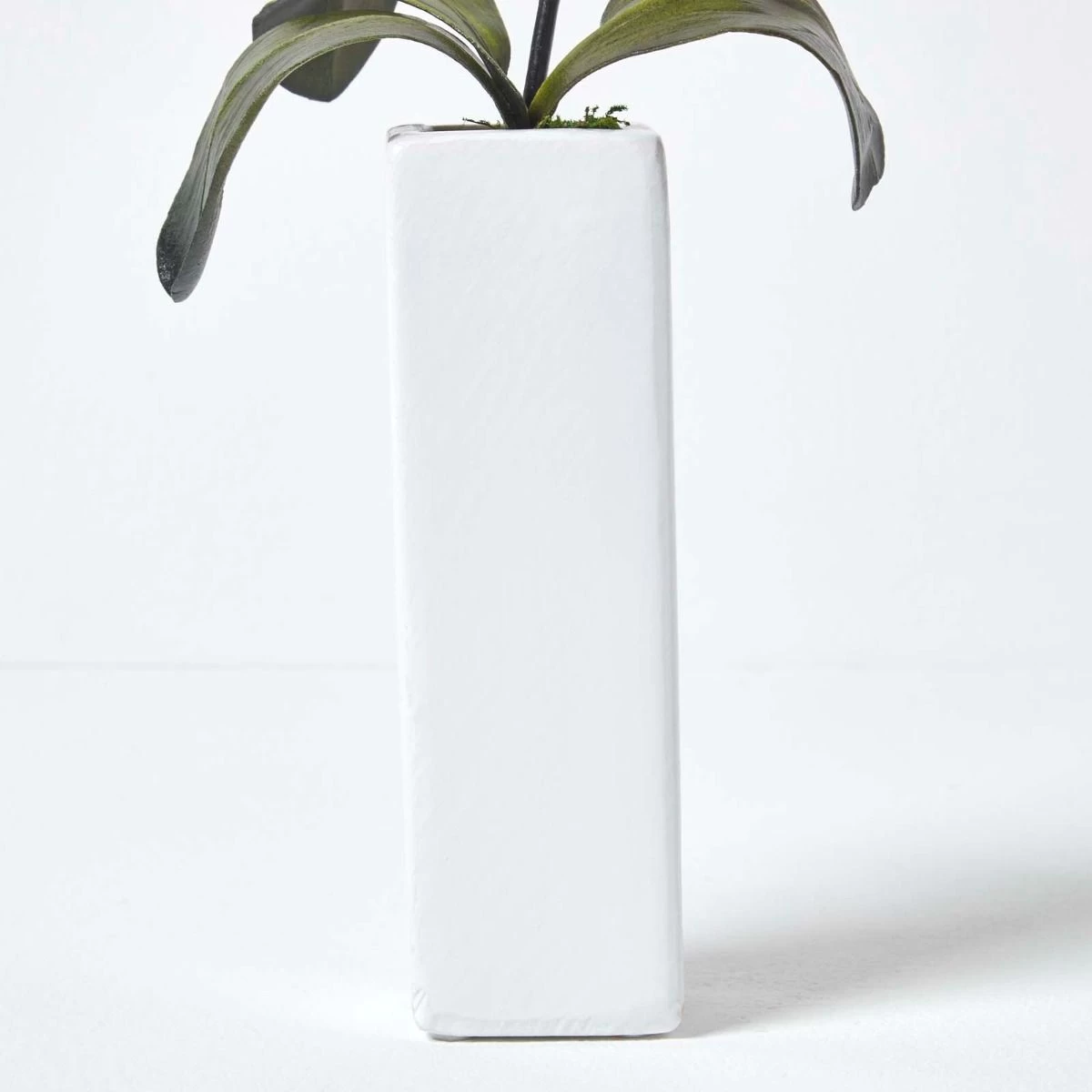 Set Of 2 Artificial Pink & Cream Orchids In Thin Cream Vases, 43 Cm - Image 6