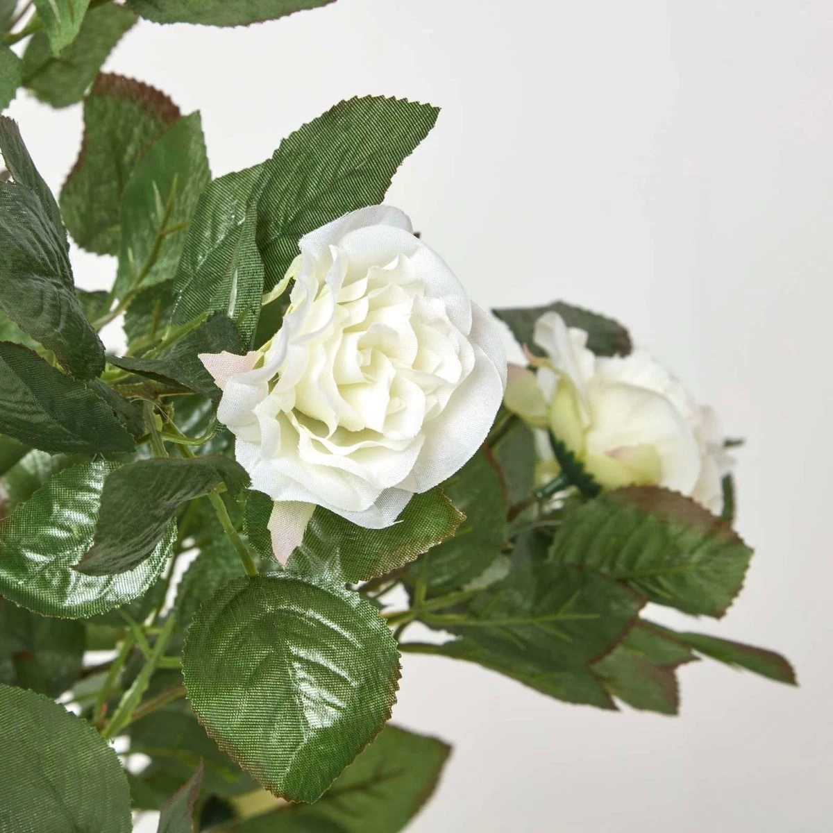 Artificial Potted White Rose Tree With Green Leaves - 4 Feet - Image 4
