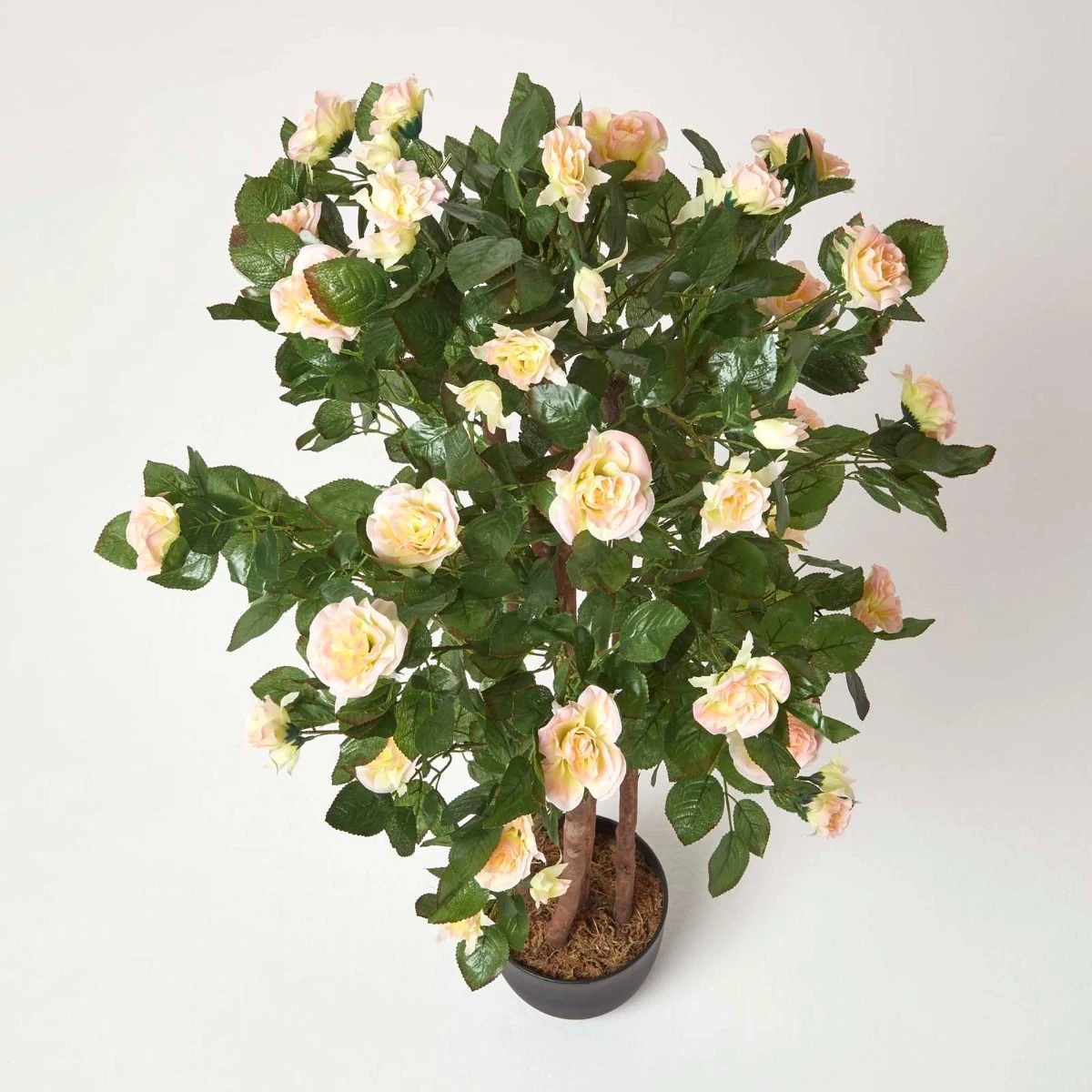 Artificial Blush Pink Rose Tree With Green Foliage - 4 Feet - Image 2