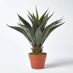 Green 'Century Plant' Artificial Agave Americana With Pot, 60 Cm