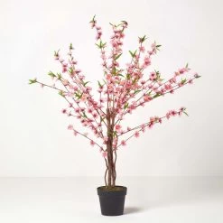 Artificial Blossom Tree With Light Pink Silk Flowers, 135cm (4'4")