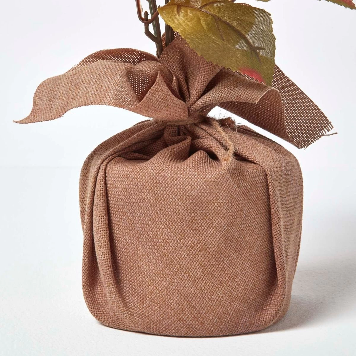 Yellow And Golden Artificial Sunflower Arrangement In Burlap Pot - Image 3