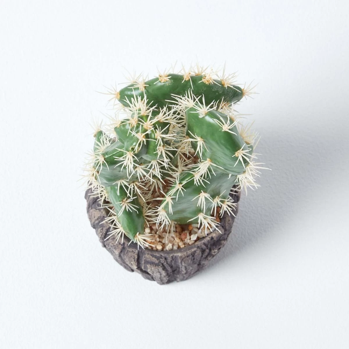 Artificial Cactus Prickly Pear In Stone Pot, 26 Cm Tall - Image 3