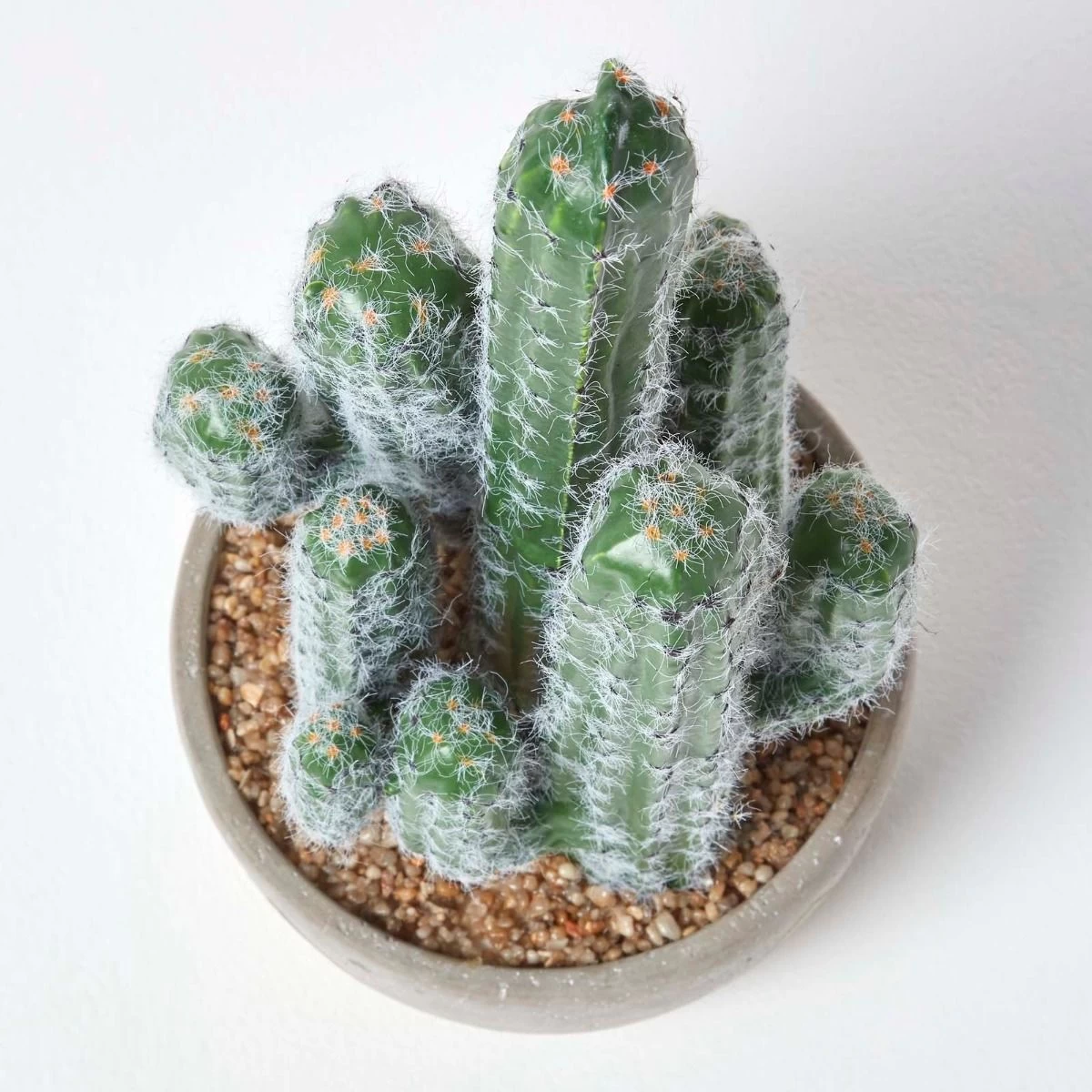 Saguaro Artificial Cactus In Geometric Stone Pot, 51 Cm Tall - Image 2