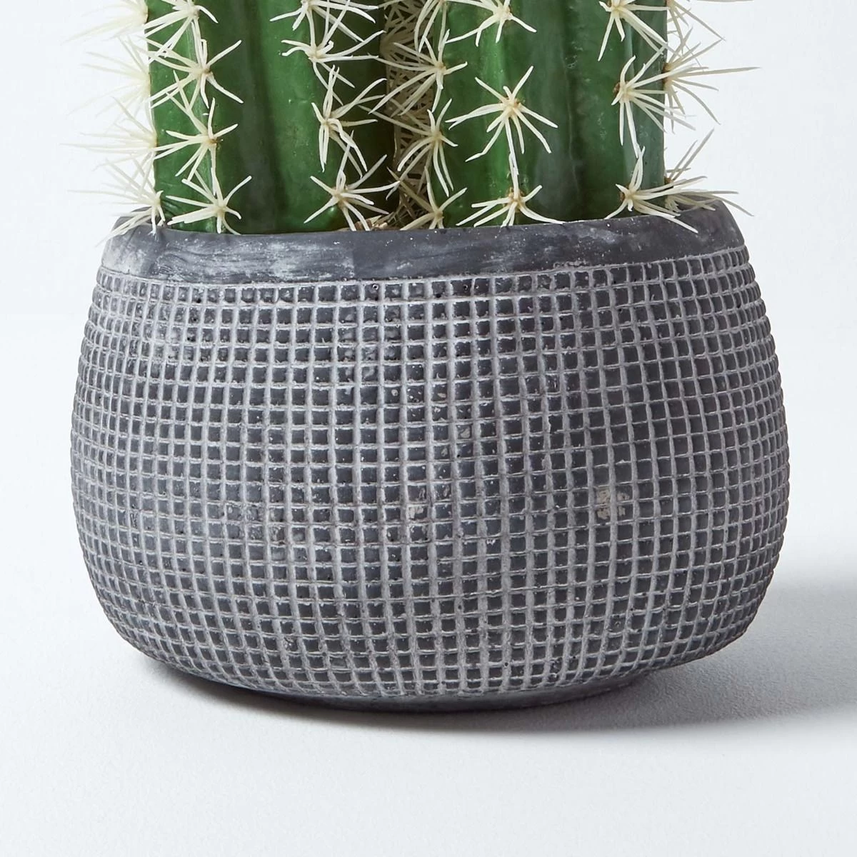 Artificial Columnar Cactus In Textured Stone Grey Pot, 53 Cm Tall - Image 4