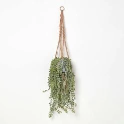 Artificial Hanging Fern Plant With Jute Rope, 85 Cm