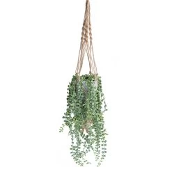 Artificial Hanging String Of Pearls Plant With Jute Rope, 85 Cm