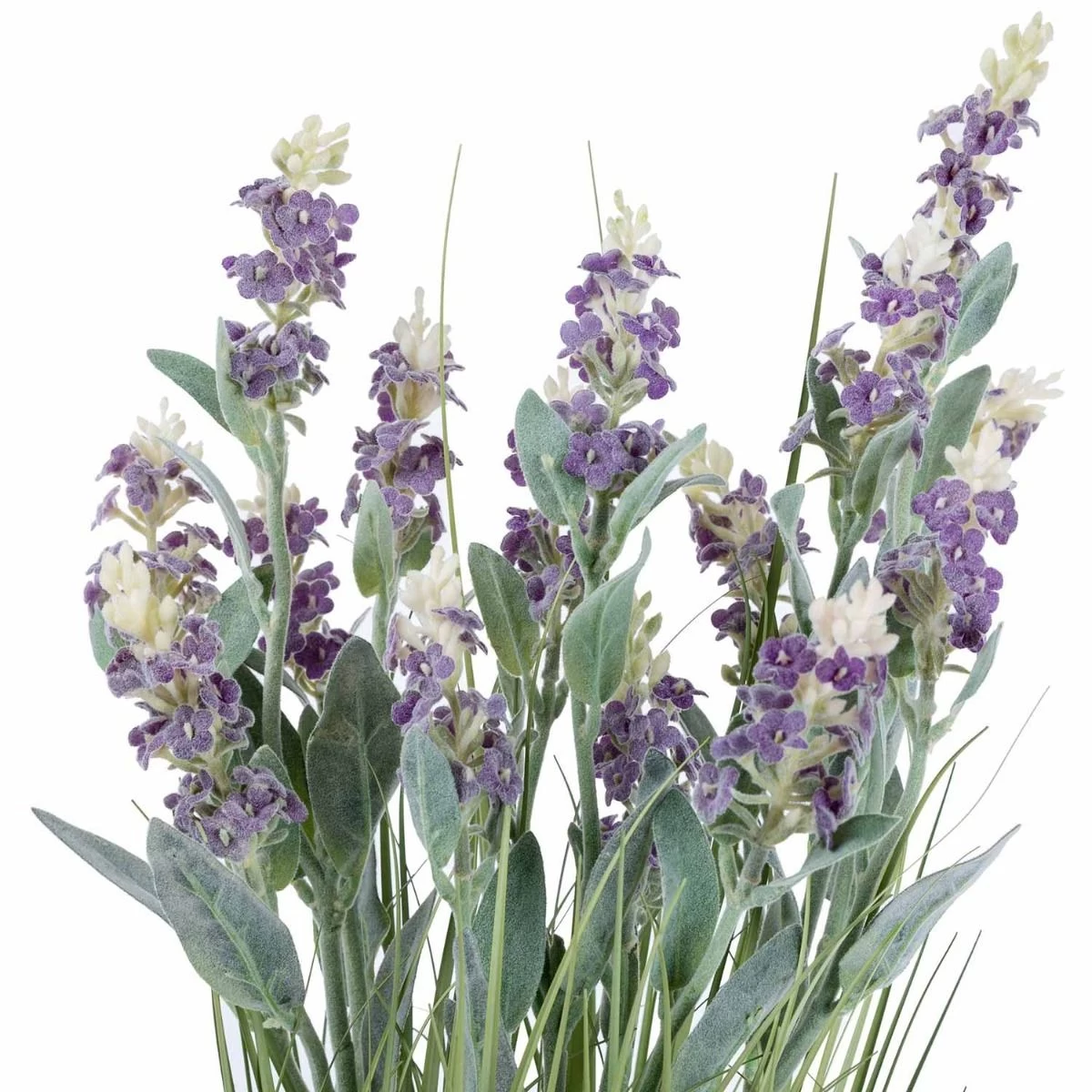Artificial Purple Lavender Plant In Decorative Metallic Ceramic Pot, 66 Cm Tall - Image 2