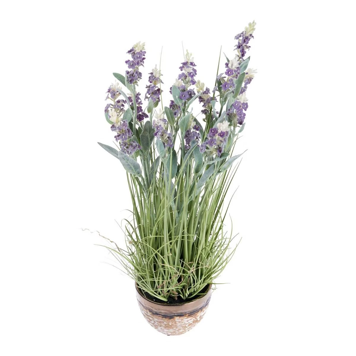 Artificial Purple Lavender Plant In Decorative Metallic Ceramic Pot, 66 Cm Tall - Image 4