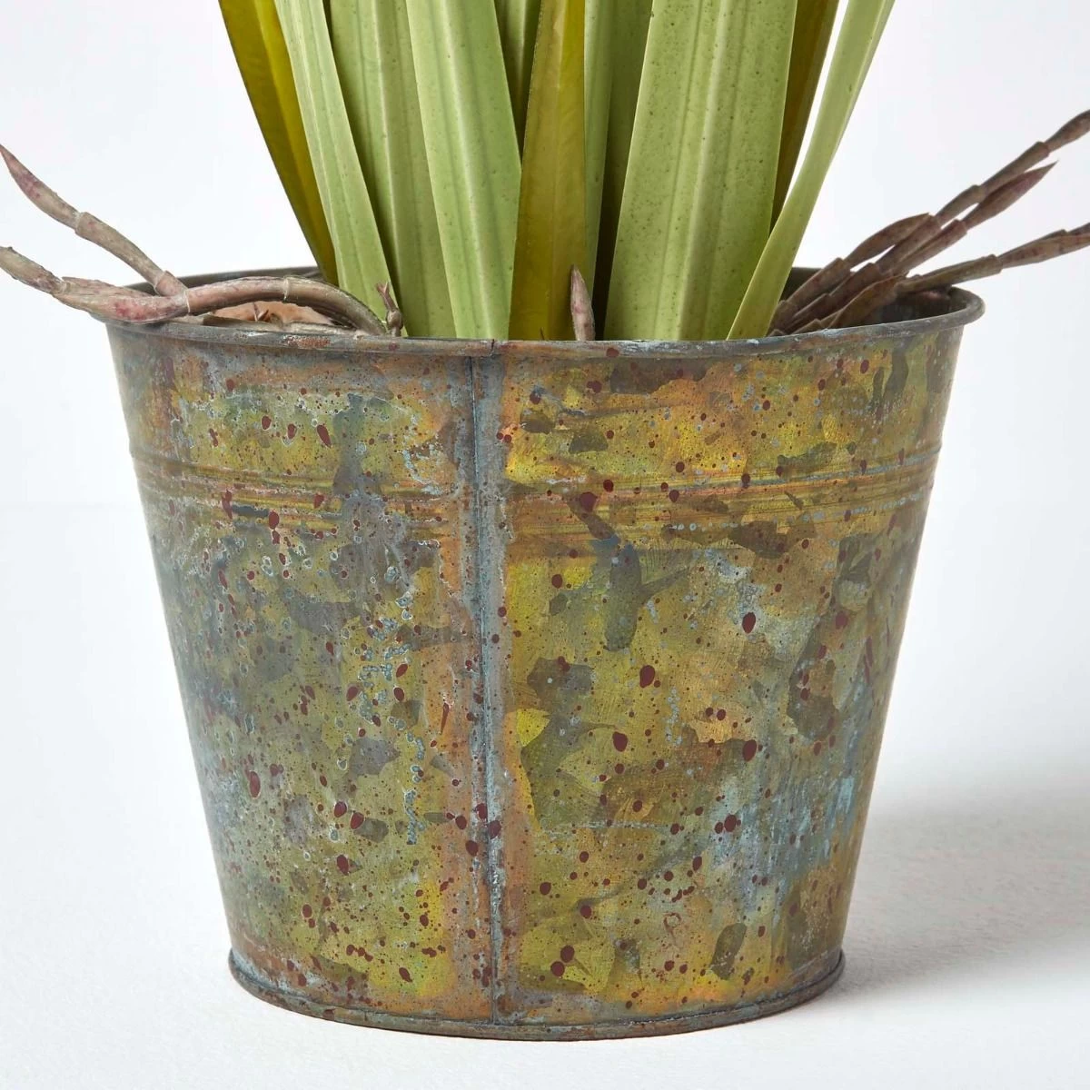 Artificial White Allium Plant In Rustic Grey Zinc Pot, 84 Cm Tall - Image 3