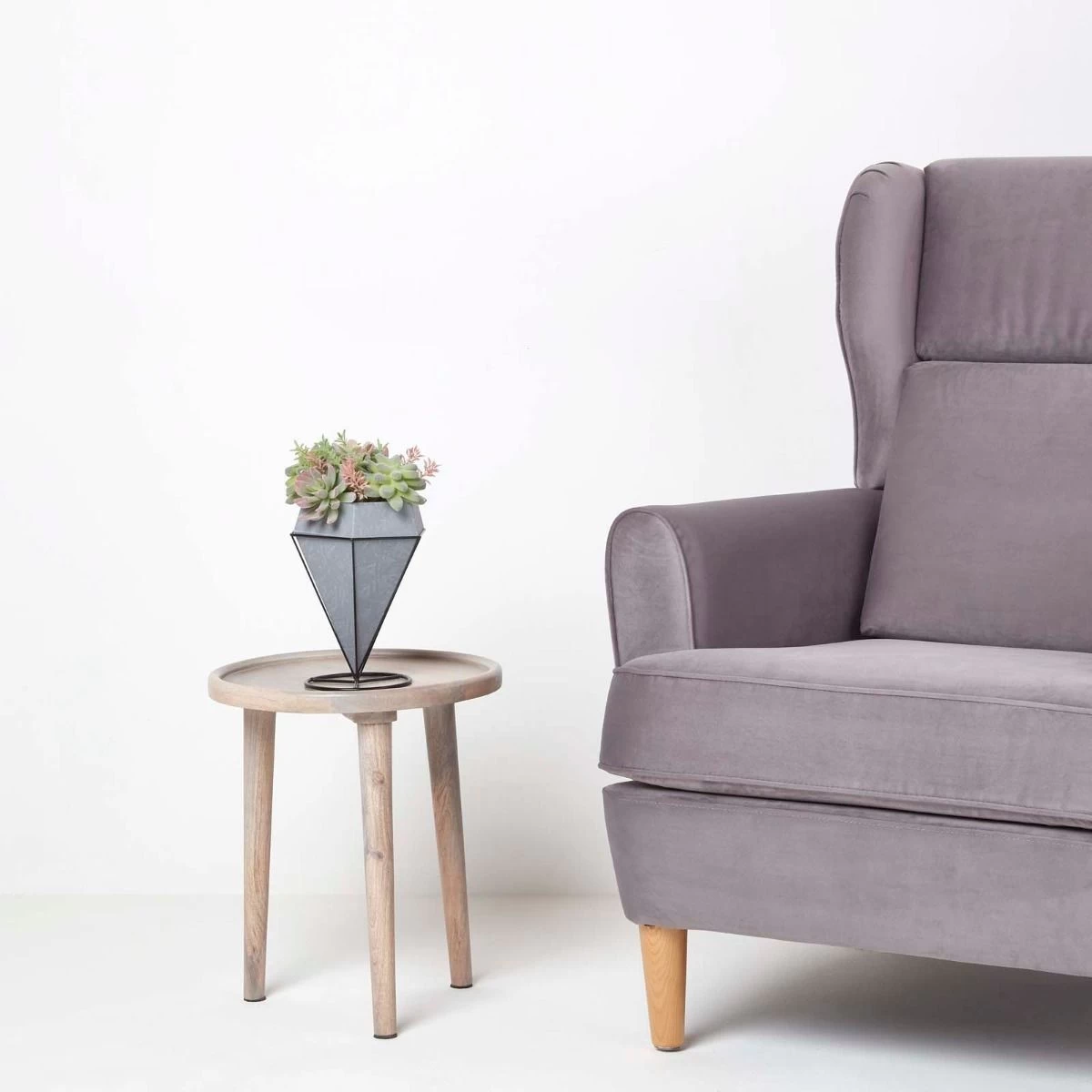 Artificial Cactus And Succulent Arrangement In Decorative Geometric Grey Pot, 31 Cm Tall - Image 2