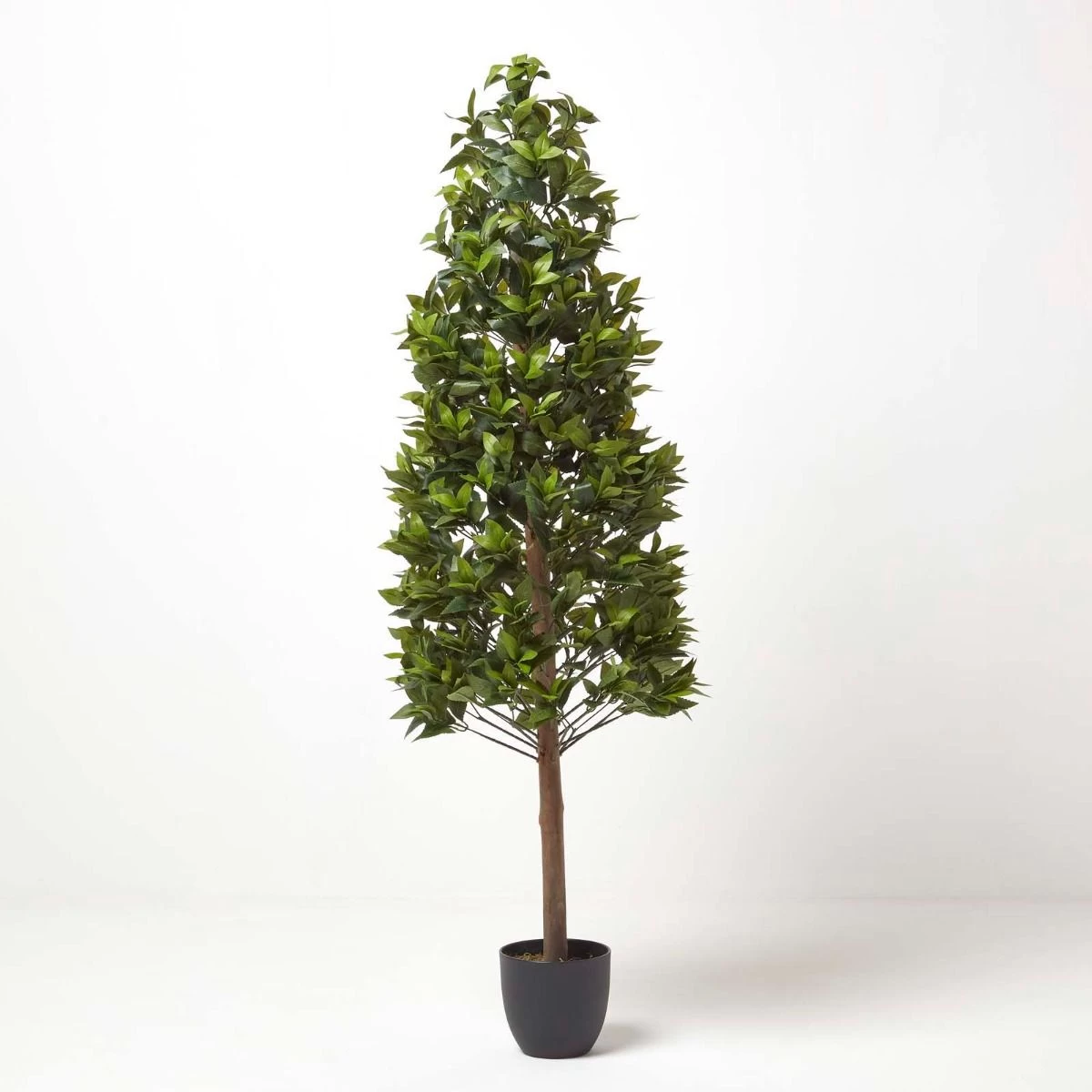 Green Artificial Bay Topiary Tree In Pyramid Shape, 5 Ft Tall